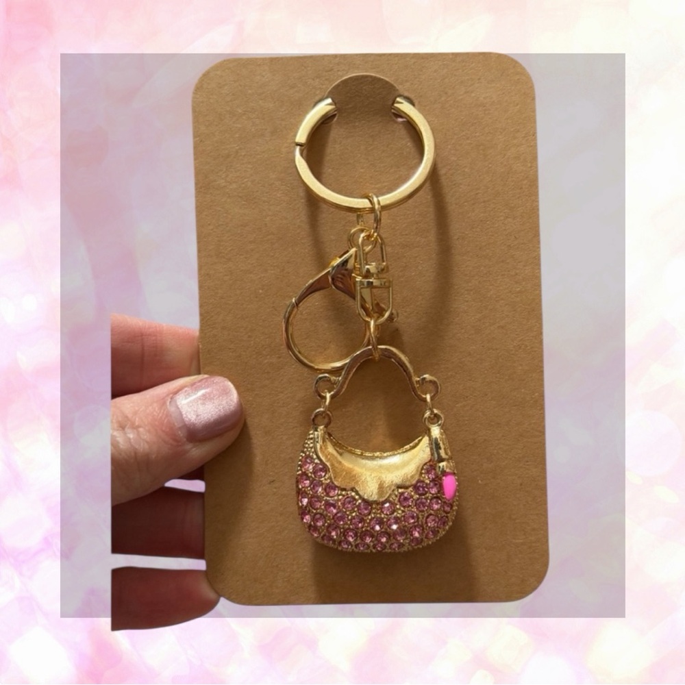 🦄 Pink Rhinestone Mini Bag Bag Charm/Keychain! - Picture 3 of 5